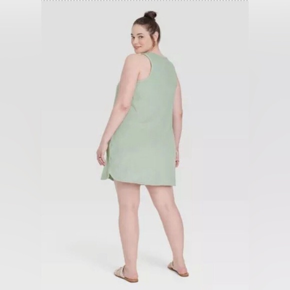 A New Day - Women's Terry Tank Dress - sage green - size 3X - new - Picture 2 of 9